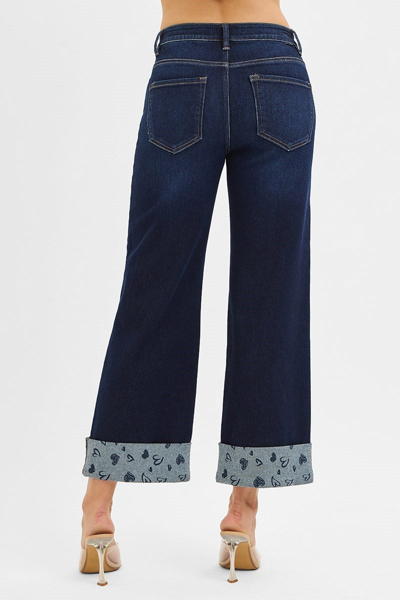Love Bomb RISEN Cropped Dark Wash Jeans
