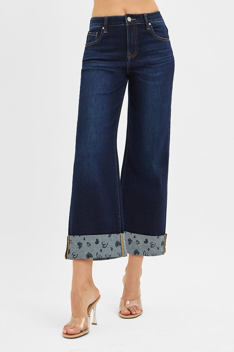 Love Bomb RISEN Cropped Dark Wash Jeans