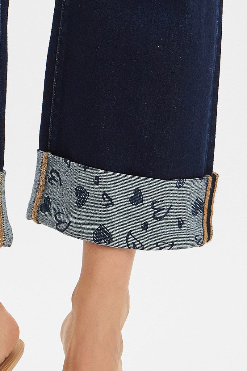 Love Bomb RISEN Cropped Dark Wash Jeans