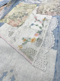Patchwork Printed Barrel Jeans