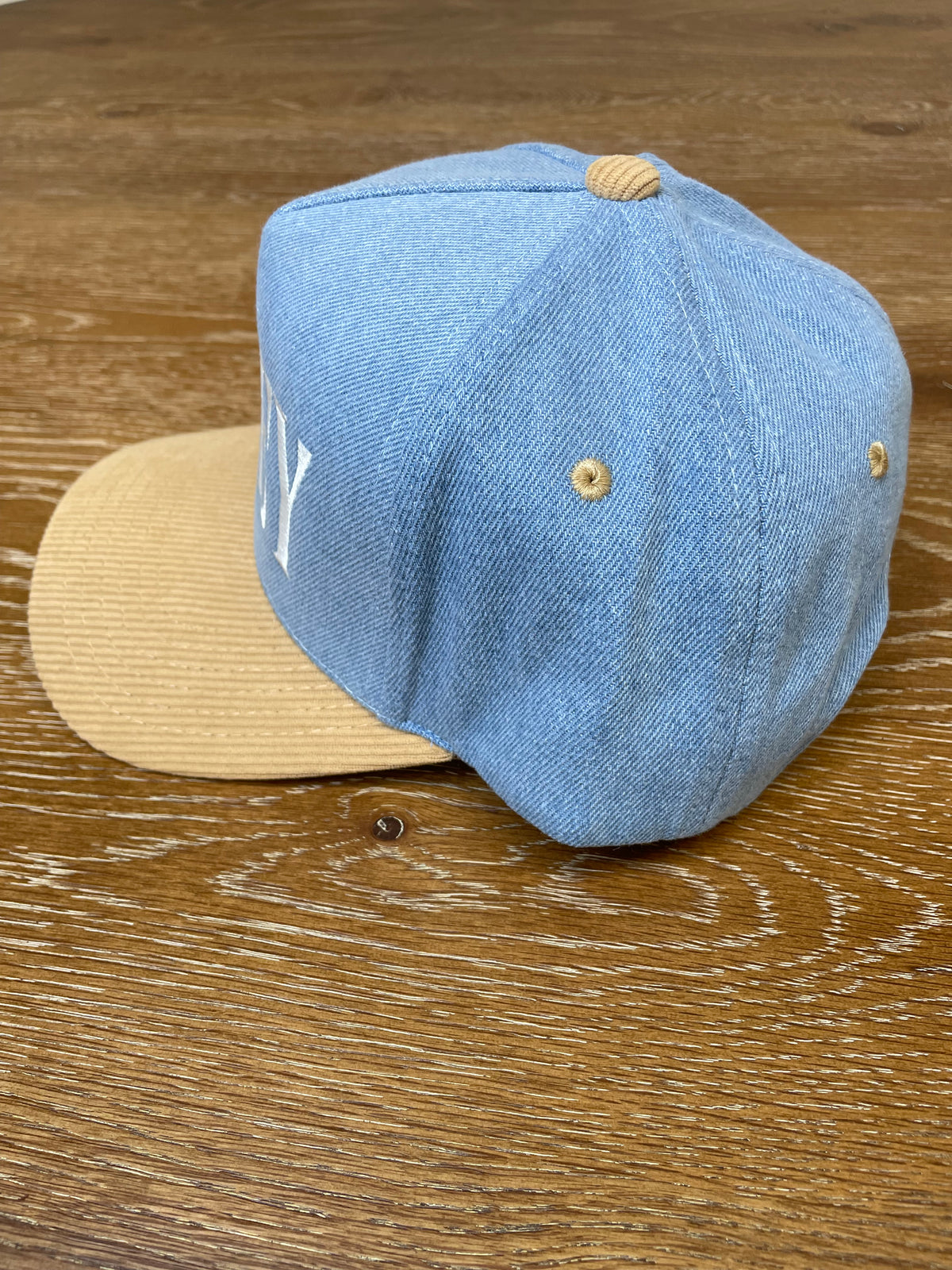 Embroidered (Denim & Corduroy) WIFEY Two-Tone Snapback Hat