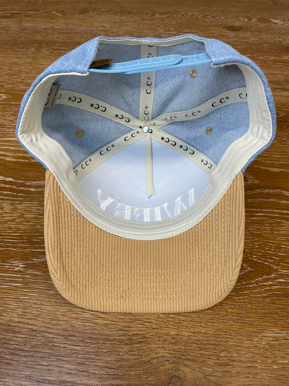 Embroidered (Denim & Corduroy) WIFEY Two-Tone Snapback Hat