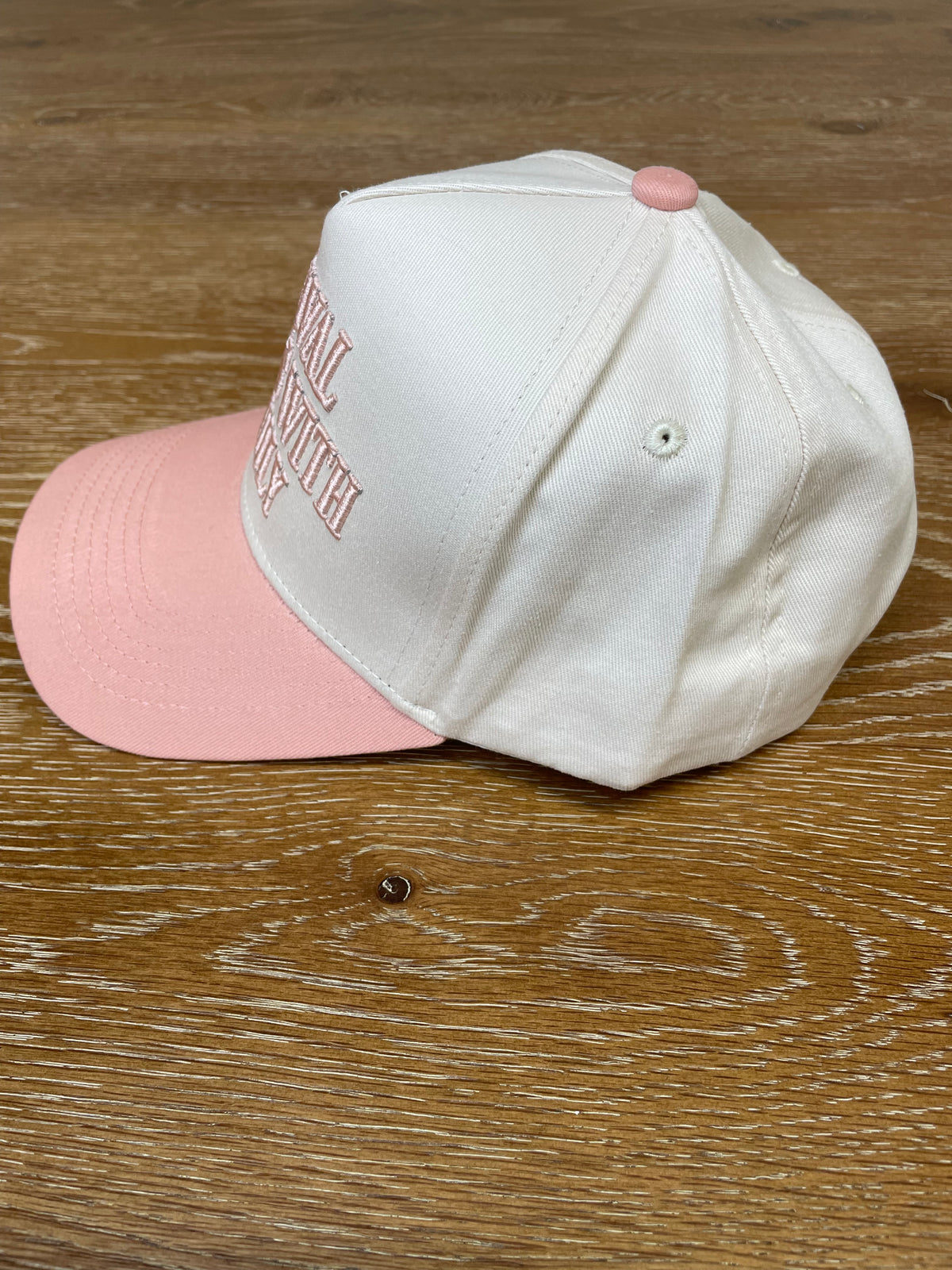 Embroidered (Peach) Revival Starts With Family Snapback Hat