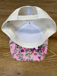 Embroidered (Pink & Tan) Howdy Darlin' Patch Floral Bill Snapback Hat