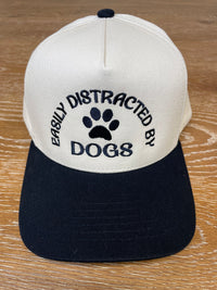 Embroidered (Tan & Black) Easily Distracted By Dogs Snapback Hat