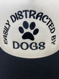 Embroidered (Tan & Black) Easily Distracted By Dogs Snapback Hat