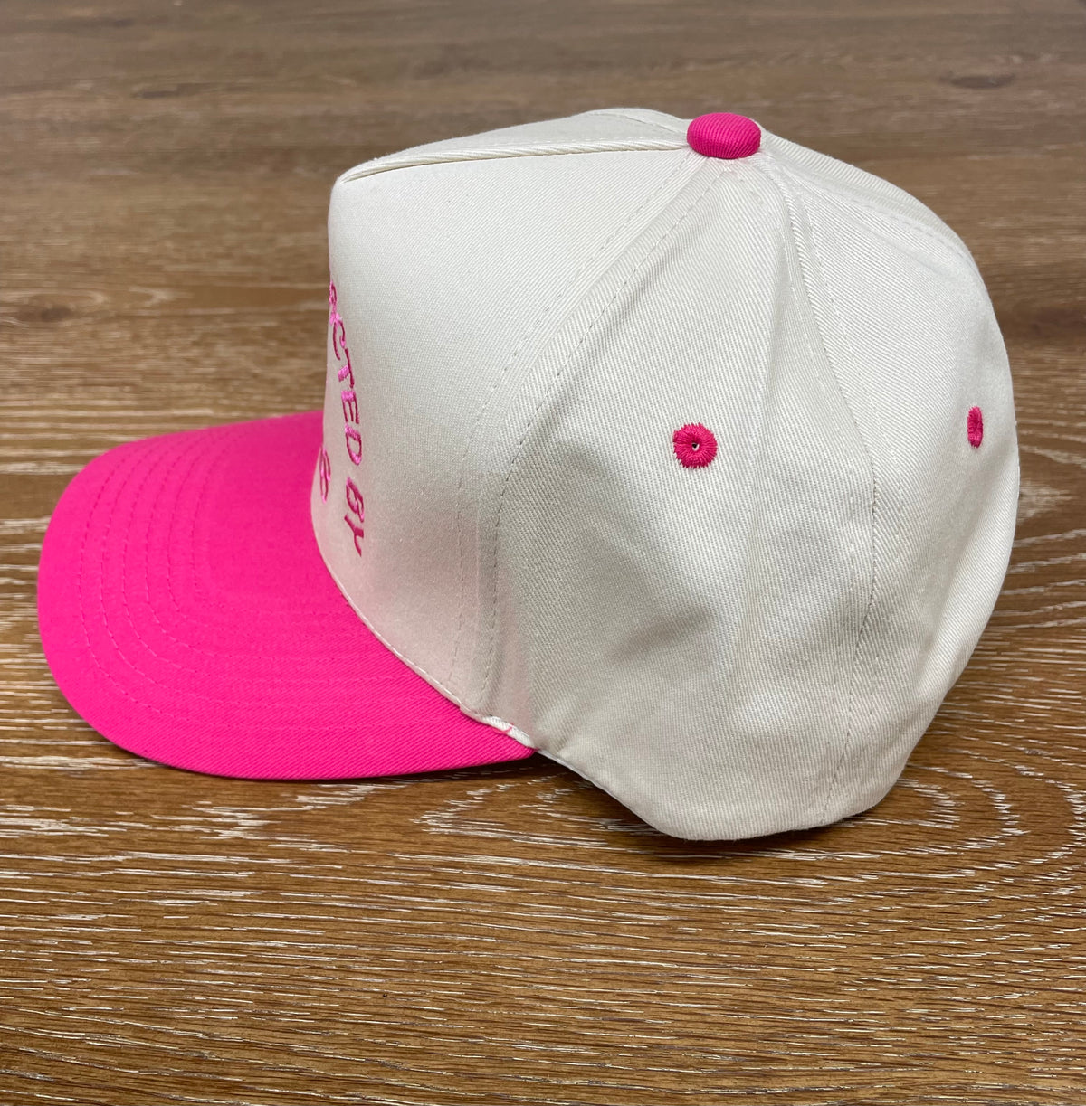 Embroidered (Tan & Hot Pink) Easily Distracted By Dogs Snapback Hat