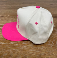 Embroidered (Tan & Hot Pink) Easily Distracted By Dogs Snapback Hat