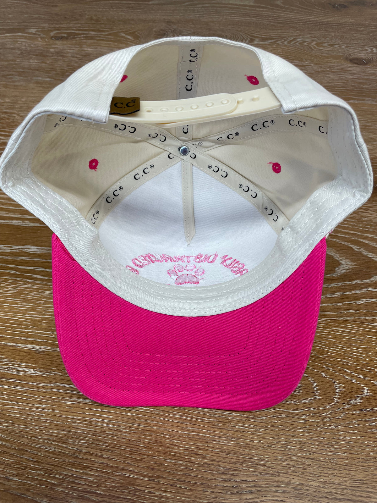 Embroidered (Tan & Hot Pink) Easily Distracted By Dogs Snapback Hat