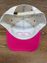 Embroidered (Tan & Hot Pink) Easily Distracted By Dogs Snapback Hat