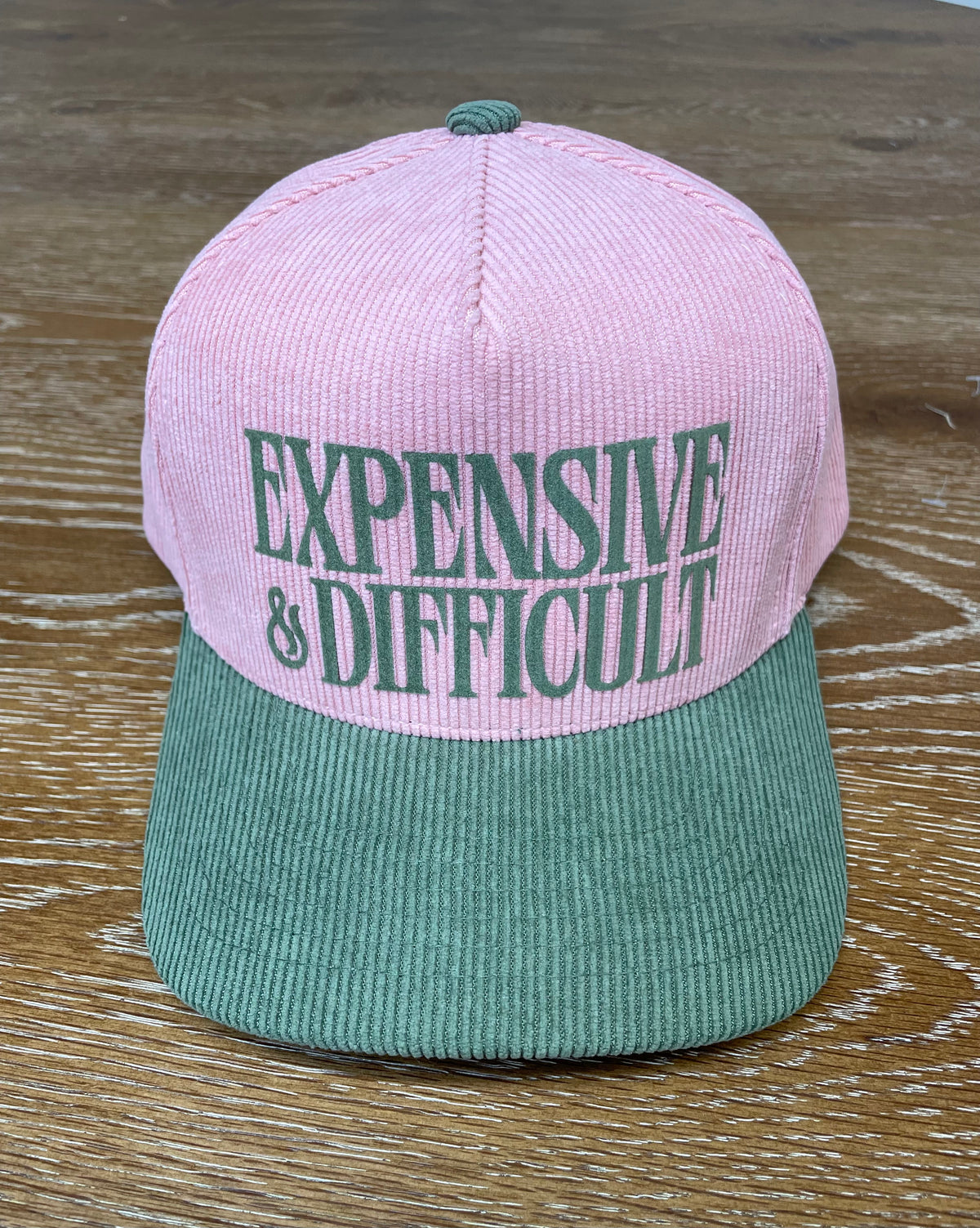 Printed (Pink & Sage) Expensive & Difficult Two-Tone Snapback Hat