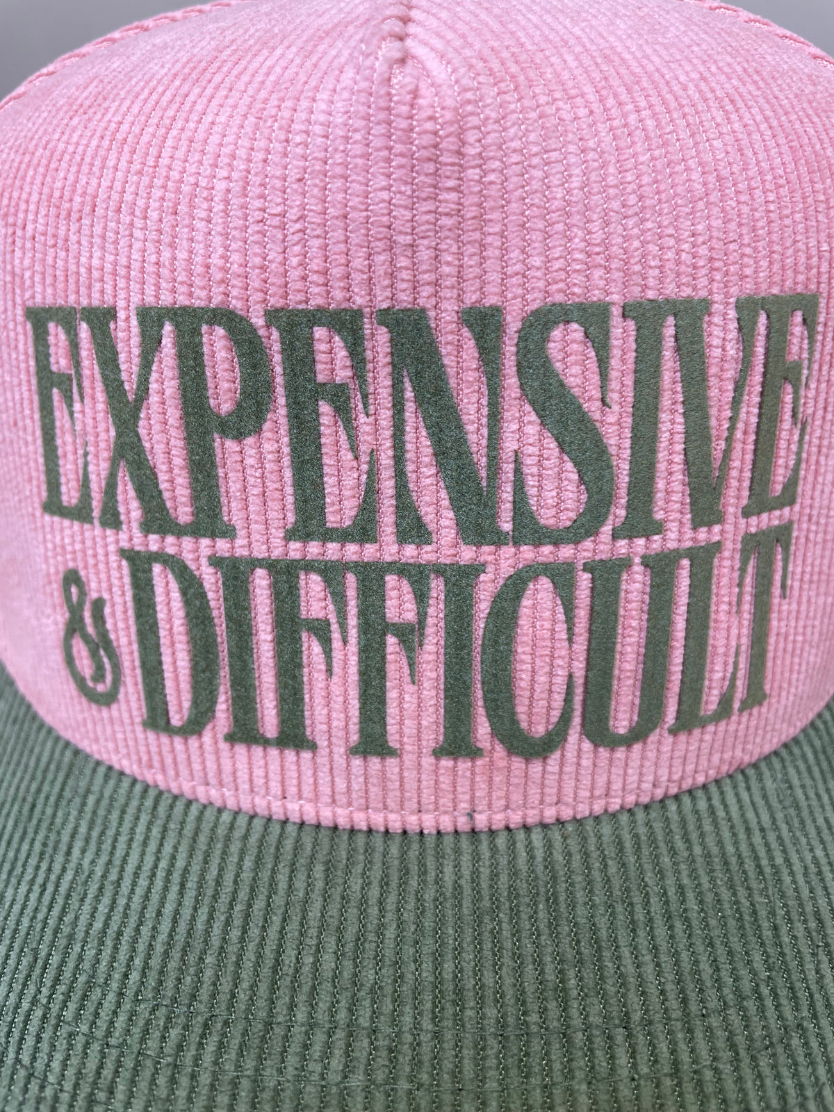 Printed (Pink & Sage) Expensive & Difficult Two-Tone Snapback Hat