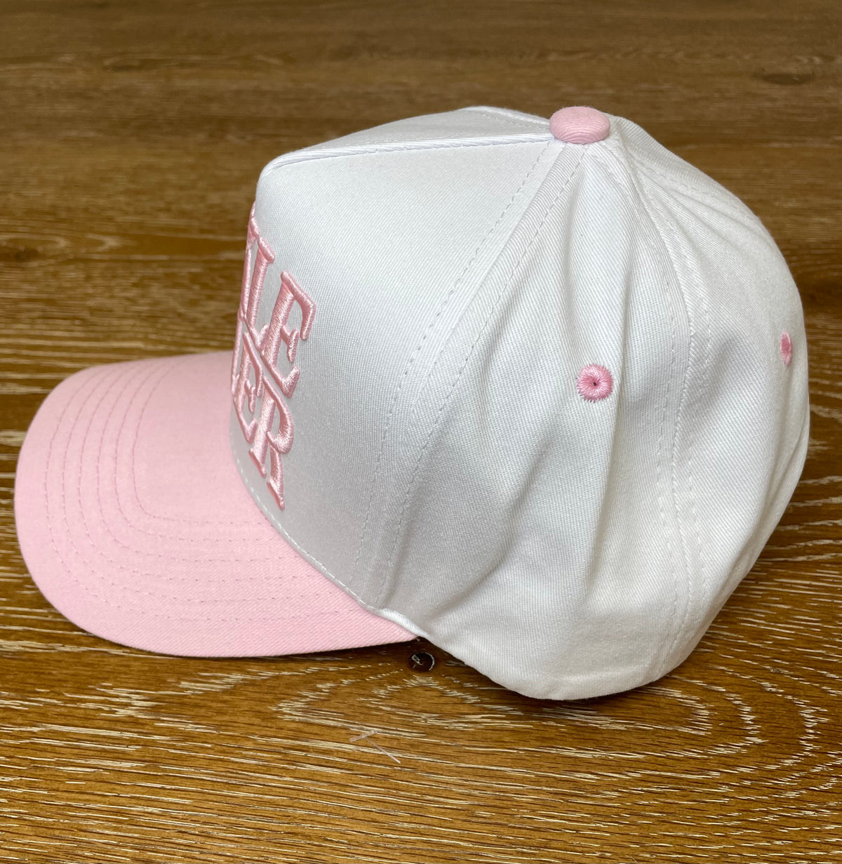 Embroidered (Pink & White) PickleBaller Snapback Hat