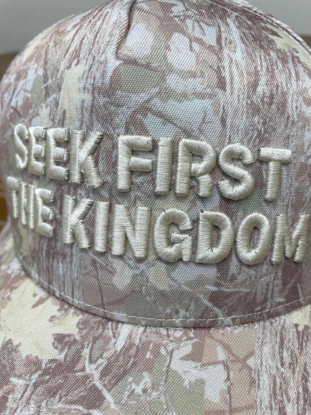 Embroidered (Camo) Seek First The Kingdom Snapback Hat