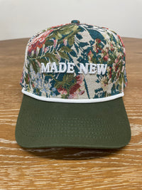 Embroidered (Floral) Made New Ribbed Snapback Hat