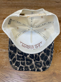 Snapback Hat: Embroidered Too Pretty To Work This Hard - Leopard