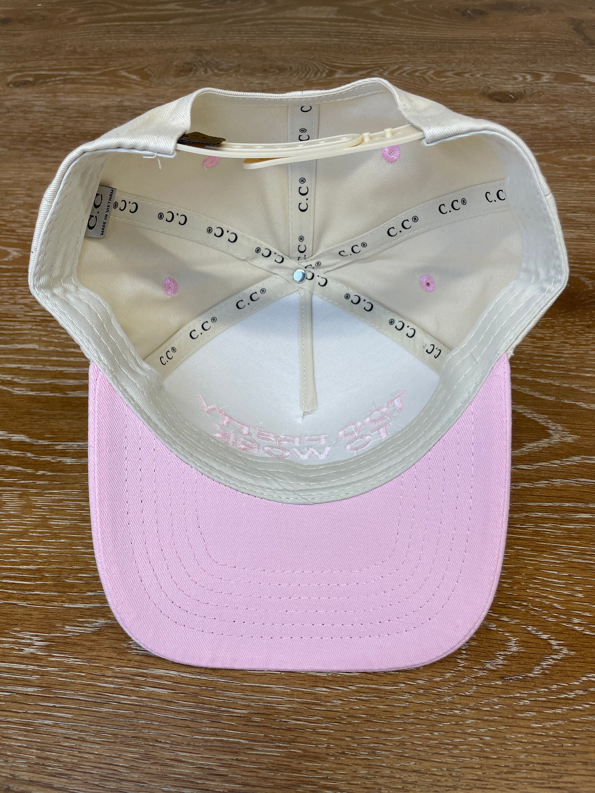 Embroidered (Light Pink) Too Pretty To Work This Hard Snapback Hat