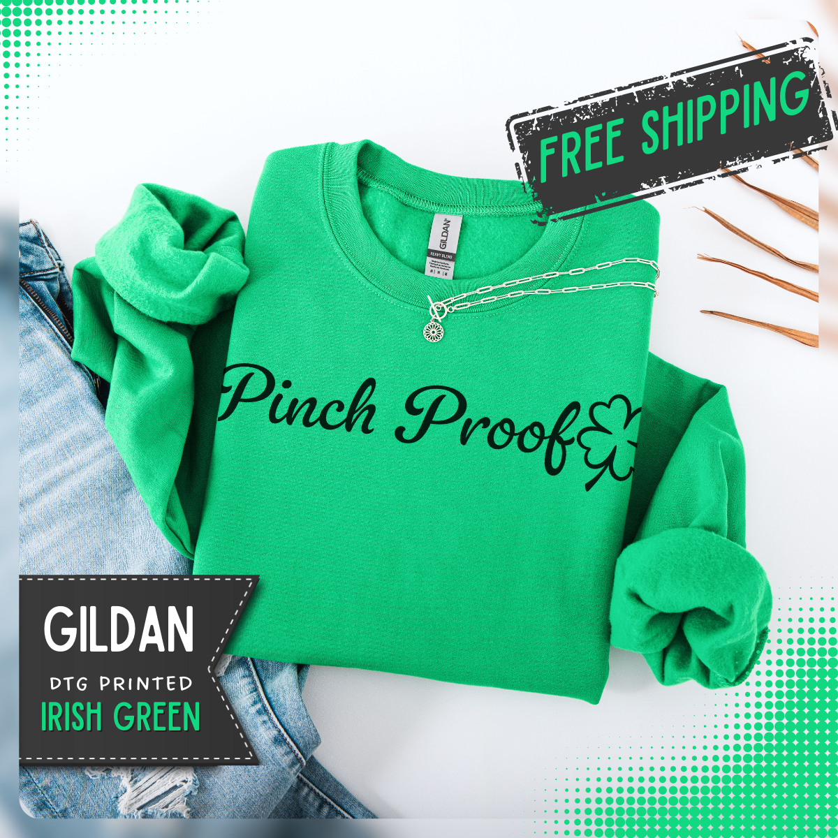 Pinch Proof – Gildan Heavy Blend | Trendy Women’s and Men's Soft Sweatshirt. Direct to Garment. Printed & Shipped in the USA. Unisex Sizes.