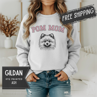 Pom Mom, Varsity – Gildan Heavy Blend | Trendy Women’s Soft Sweatshirt. Direct to Garment. Printed & Shipped in the USA. Unisex Sizes.