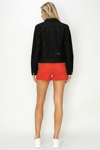 Vintage Washed RISEN Black Denim Jacket