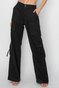 Maggie (Black) Linen Straight Leg RISEN Pants