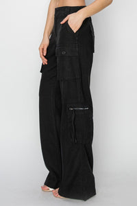 Maggie (Black) Linen Straight Leg RISEN Pants