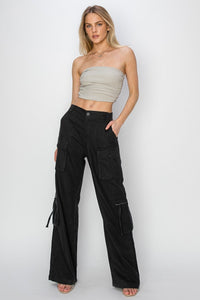 Maggie (Black) Linen Straight Leg RISEN Pants