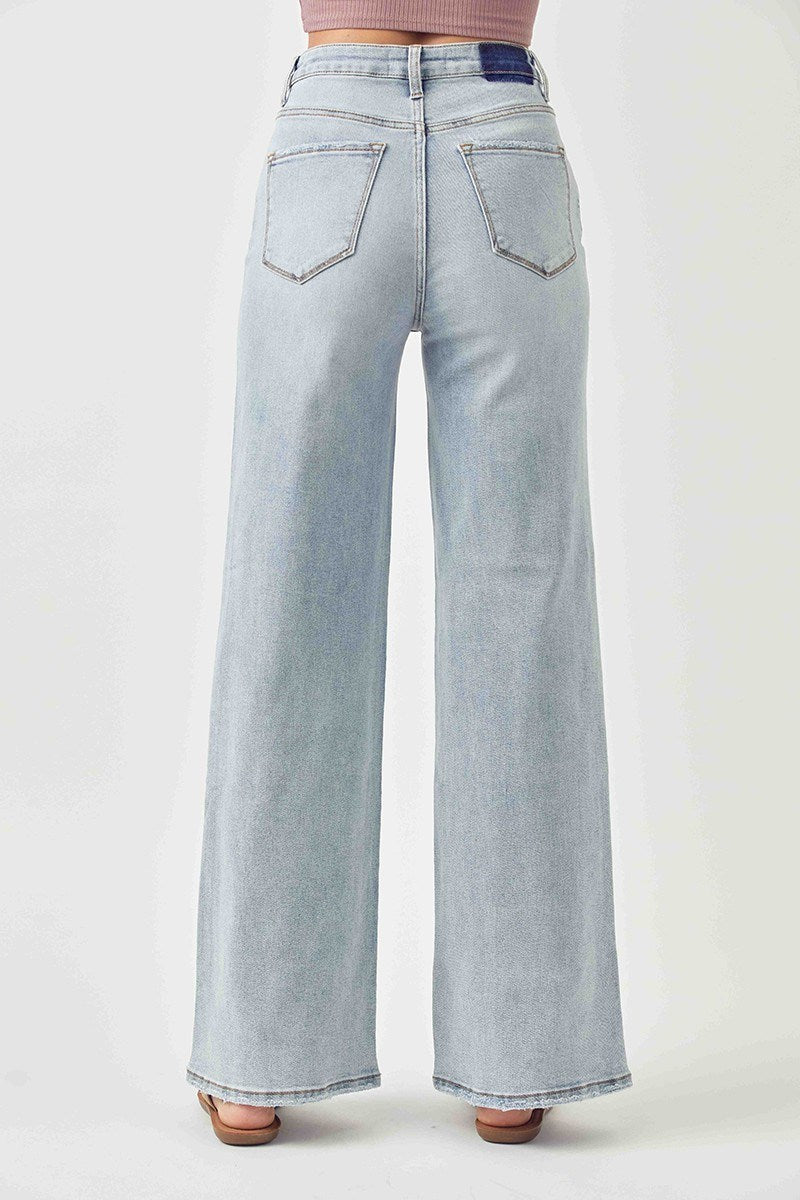 Jessica High-Rise Wide Flare RISEN Light Blue Jeans