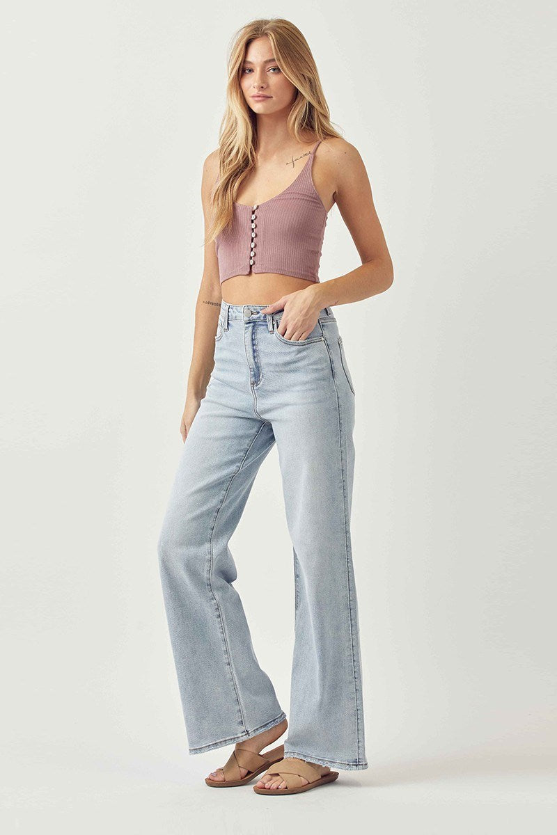 Jessica High-Rise Wide Flare RISEN Light Blue Jeans
