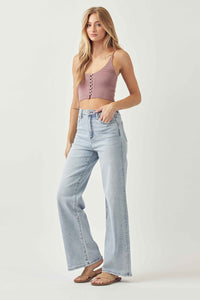 Jessica High-Rise Wide Flare RISEN Light Blue Jeans