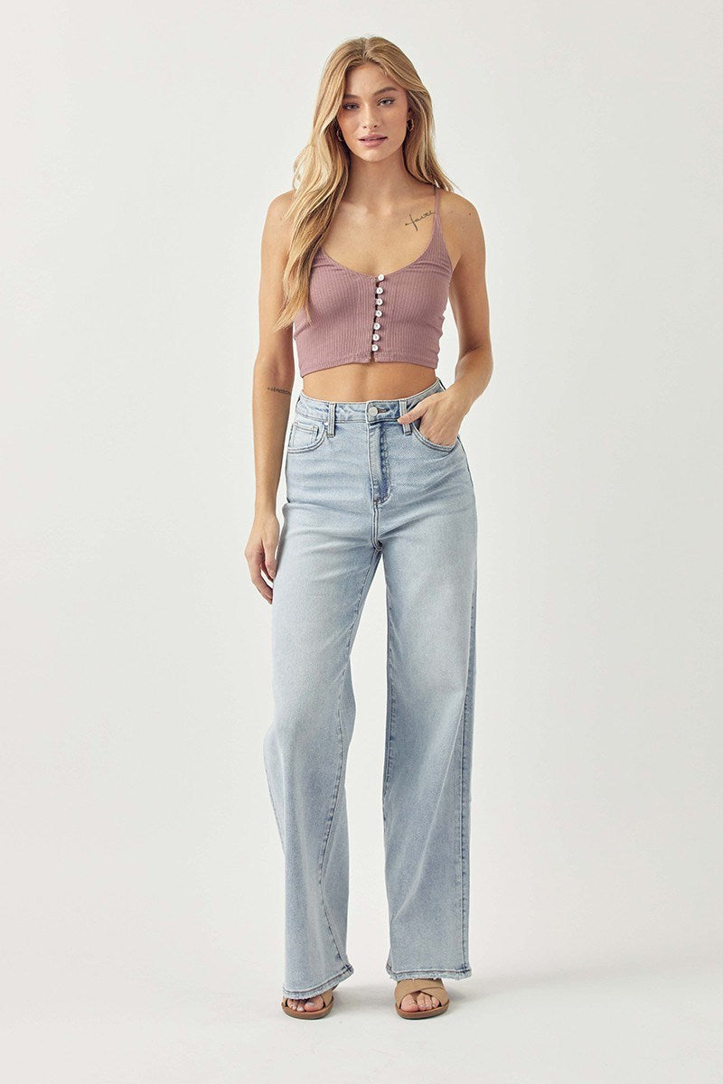 Jessica High-Rise Wide Flare RISEN Light Blue Jeans