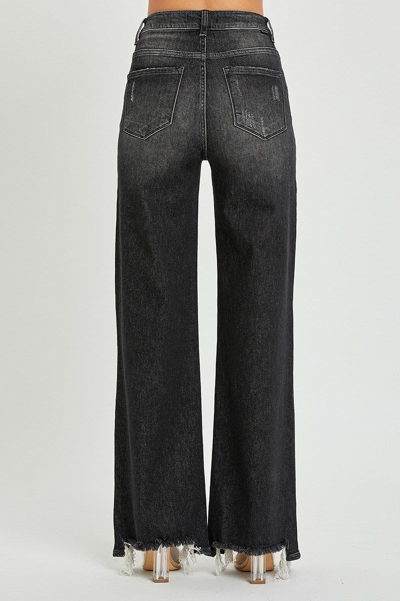 Ashton (Black) High Rise Wide Leg RISEN Jeans