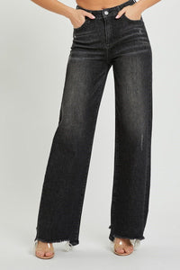 Ashton (Black) High Rise Wide Leg RISEN Jeans