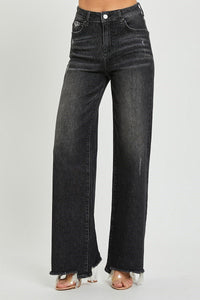 Ashton (Black) High Rise Wide Leg RISEN Jeans