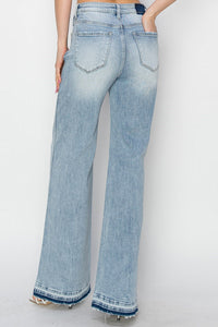 Heidi High Rise Wide Straight-Leg RISEN Blue Jeans