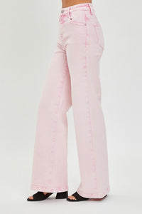 Patsy High Rise Wide Leg RISEN Jeans - Acid Pink