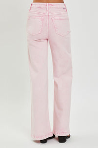 Patsy High Rise Wide Leg RISEN Jeans - Acid Pink