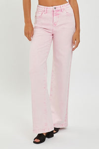 Patsy High Rise Wide Leg RISEN Jeans - Acid Pink
