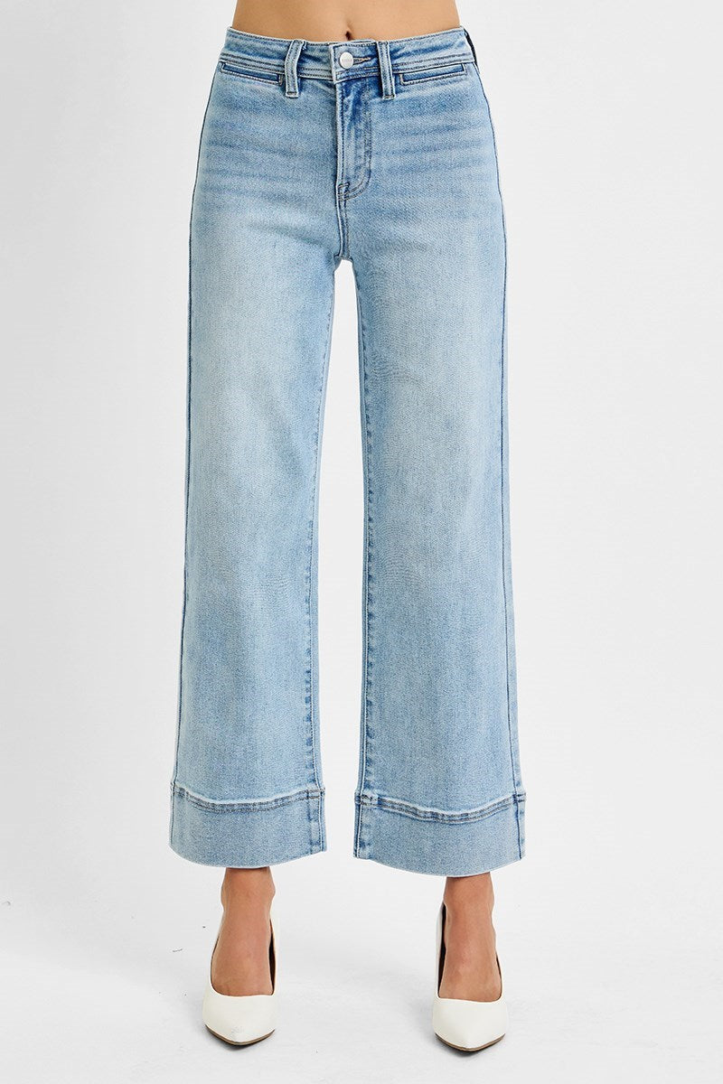 Natalie High Rise Crop Wide-Leg RISEN Jeans