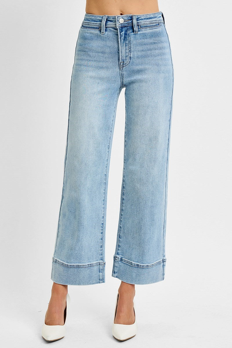 Natalie High Rise Crop Wide-Leg RISEN Jeans