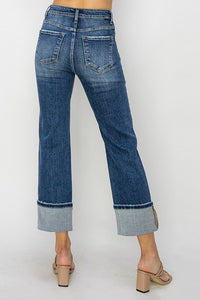 Bonnie High Rise Straight-Leg Cuffed RISEN Jeans