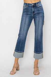 Bonnie High Rise Straight-Leg Cuffed RISEN Jeans