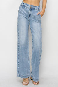 Mary High-Rise Double Button Wide Leg RISEN Jeans