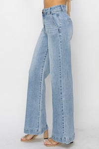 Mary High-Rise Double Button Wide Leg RISEN Jeans