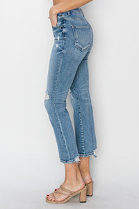 Alicia High-Rise Distressed Ankle-Length RISEN Jeans