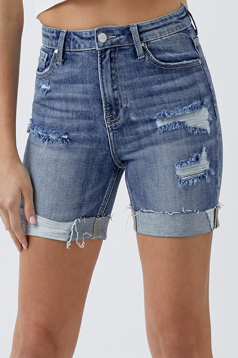 Skyler High Rise RISEN Cuffed Jean Shorts