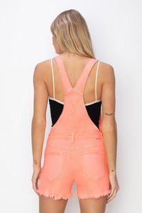 Lydia (Mango) Distressed-Front RISEN Jean Overall Shorts
