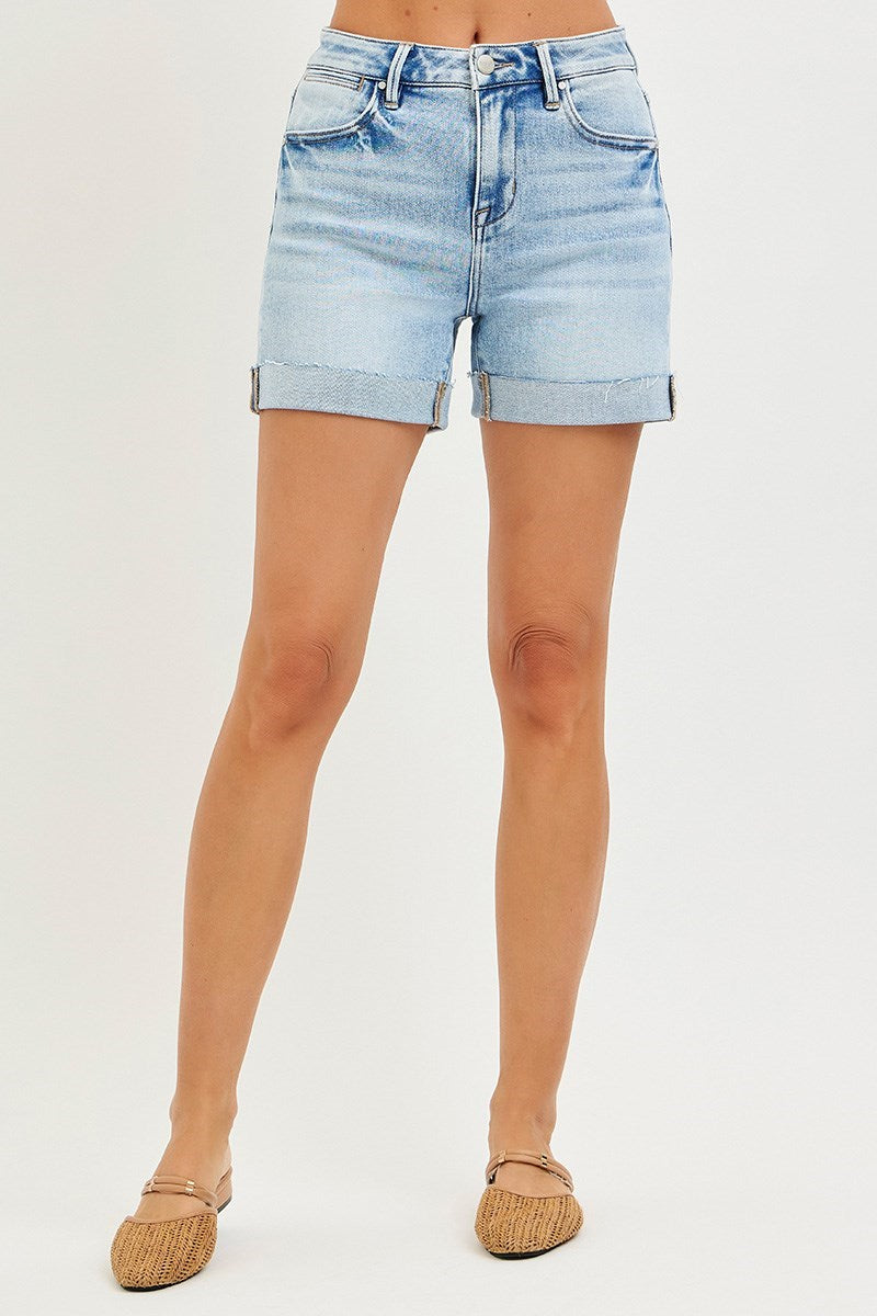 Molly Cuffed (Light) RISEN Blue Jean Shorts