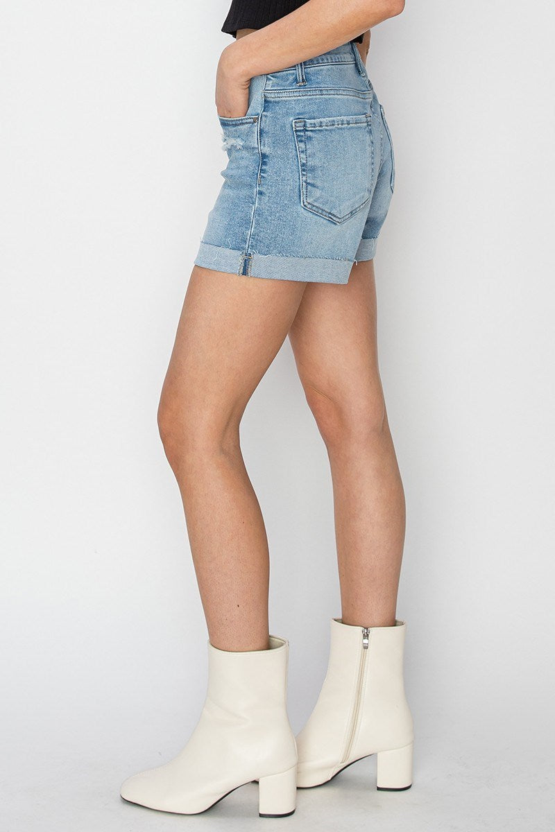 Jennifer Cuffed (Light) RISEN Blue Jean Shorts
