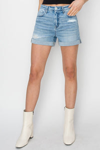 Jennifer Cuffed (Light) RISEN Blue Jean Shorts